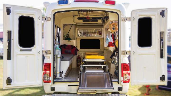 Vue arrière ambulance Boulogne-sur-Mer